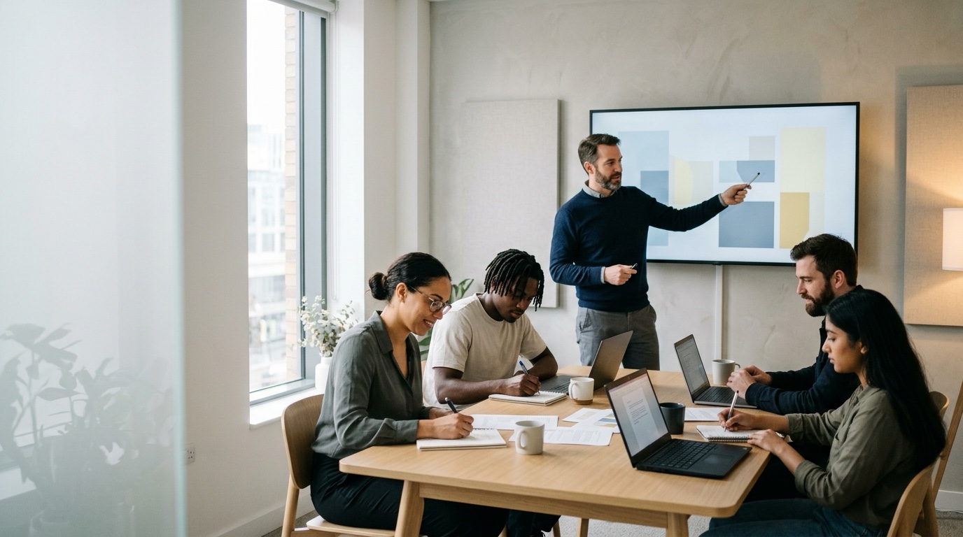 A hands-on training session for a small team